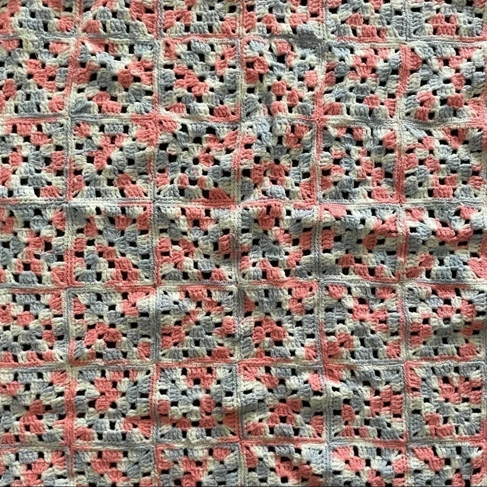 Granny square boho lap baby blanket